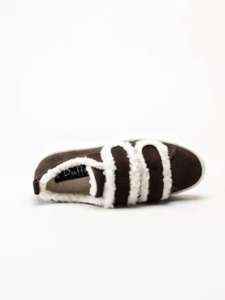 Duffy - Leuca Uno - Mörkbruna sneakers i mocka
