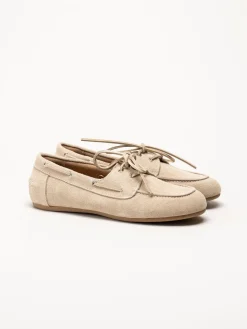 Duffy - Maucini Due - Beige loafers i mocka