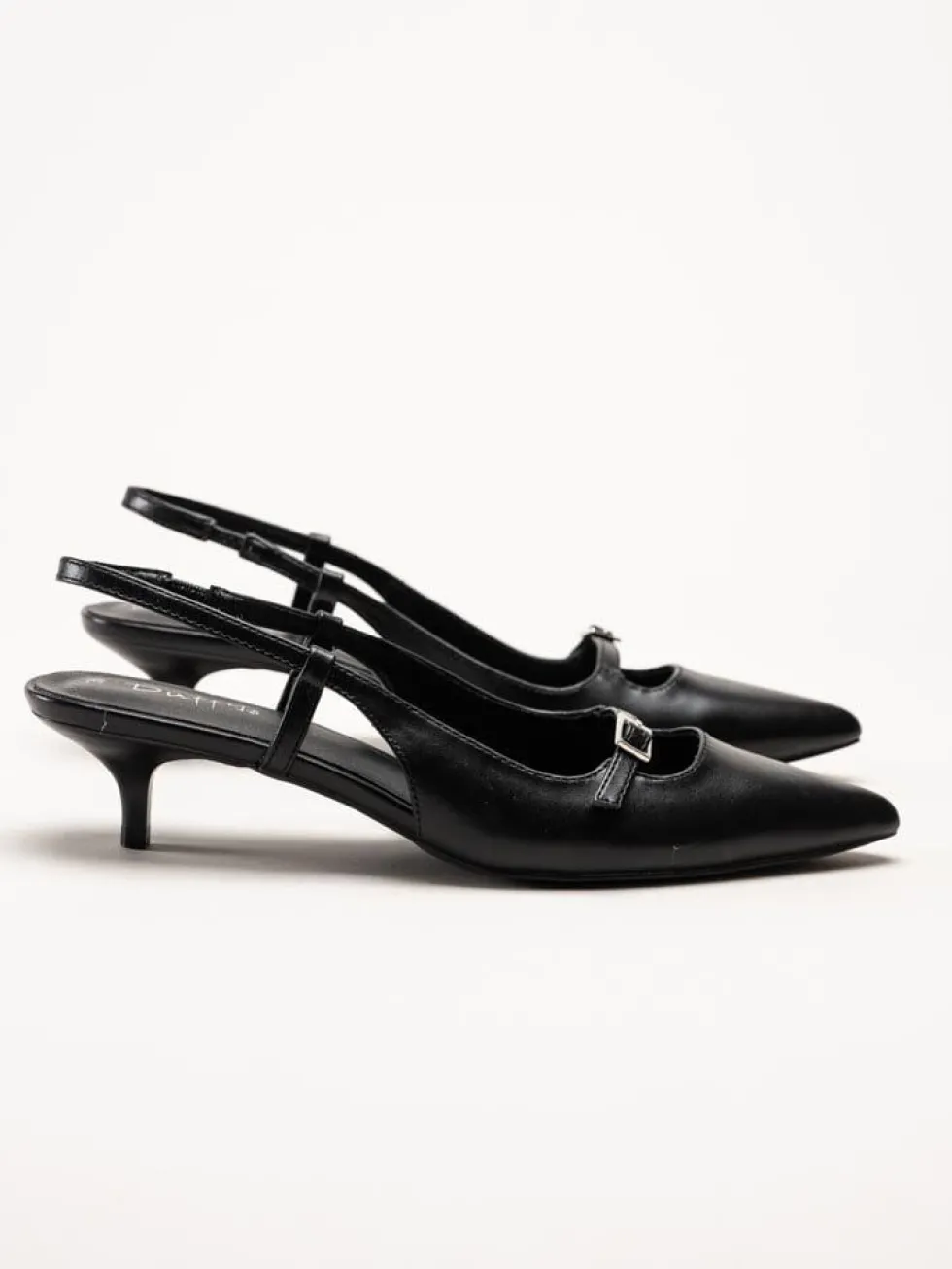 Duffy - Pomezia - Svarta slingback pumps med taxklack