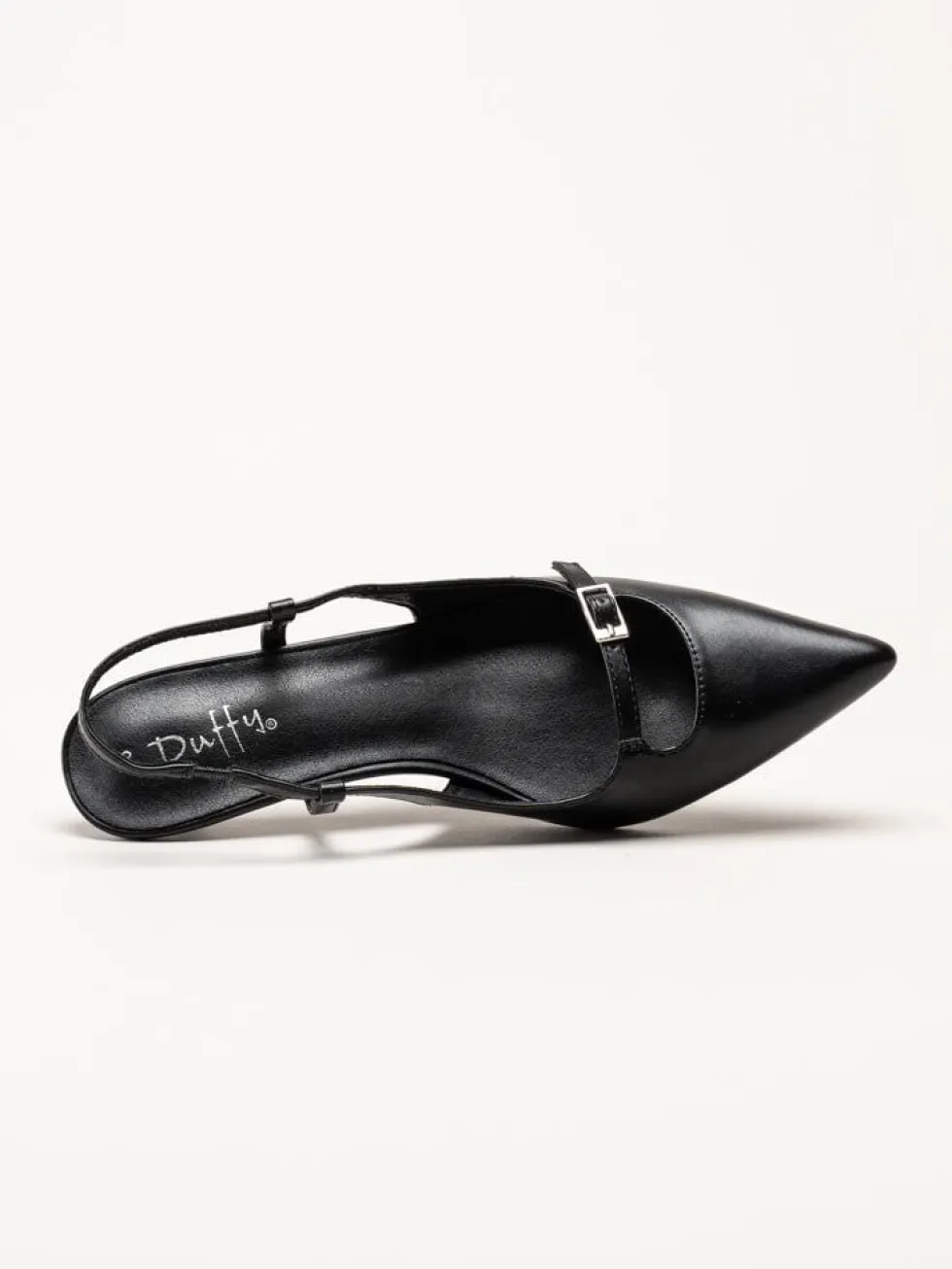 Duffy - Pomezia - Svarta slingback pumps med taxklack