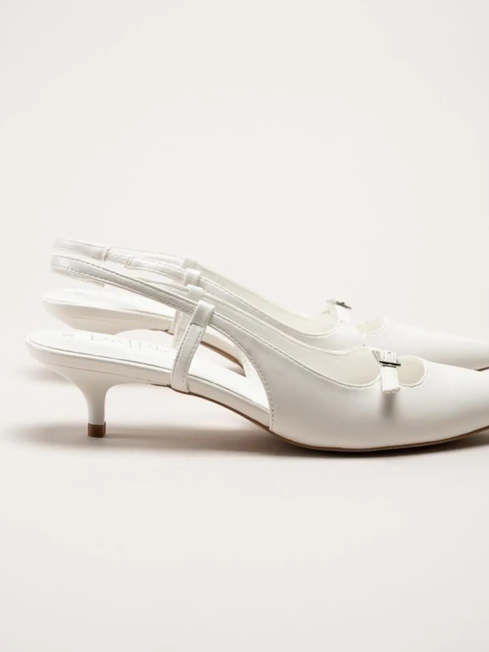 Duffy - Pomezia - Vita slingback pumps med taxklack