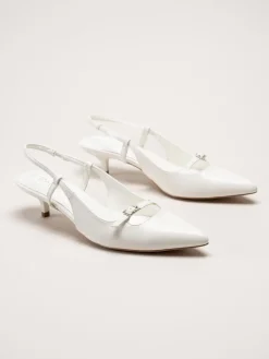 Duffy - Pomezia - Vita slingback pumps med taxklack