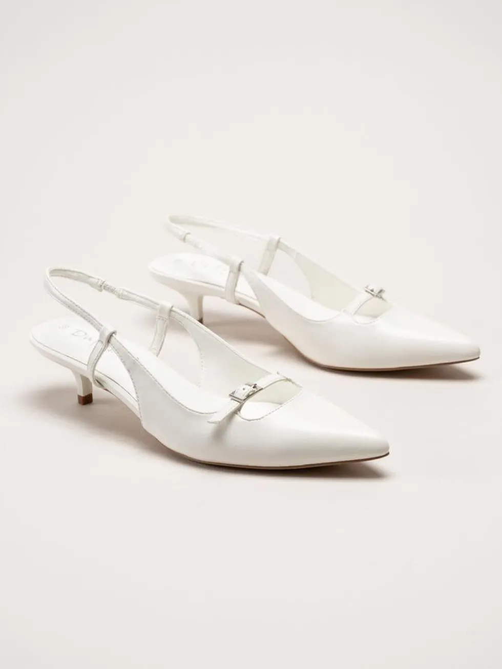 Duffy - Pomezia - Vita slingback pumps med taxklack