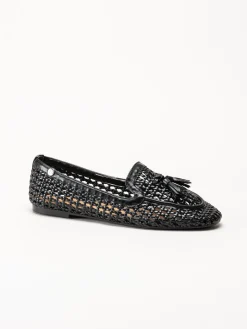 Duffy - Svarta flätade loafers