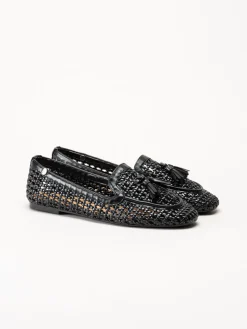 Duffy - Svarta flätade loafers