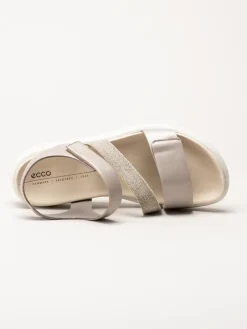 Ecco - Ecco Flowt - Ljusrosa metallic sandaler i skinn