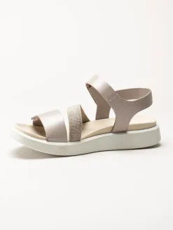 Ecco - Ecco Flowt - Ljusrosa metallic sandaler i skinn