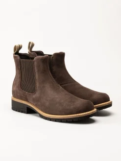 Ecco - Elaina - Mörkbruna chelsea boots i mocka
