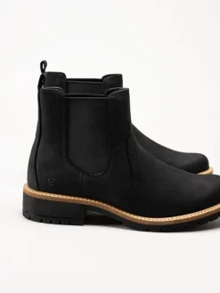 Ecco - Elaina - Svarta chelsea boots i oljad nubuck