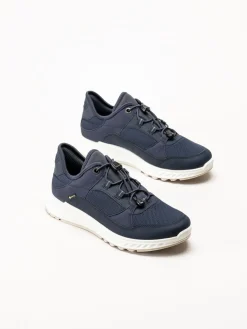 Ecco - Exostride W Low Gtx - Mörkblå sneakers i mesh