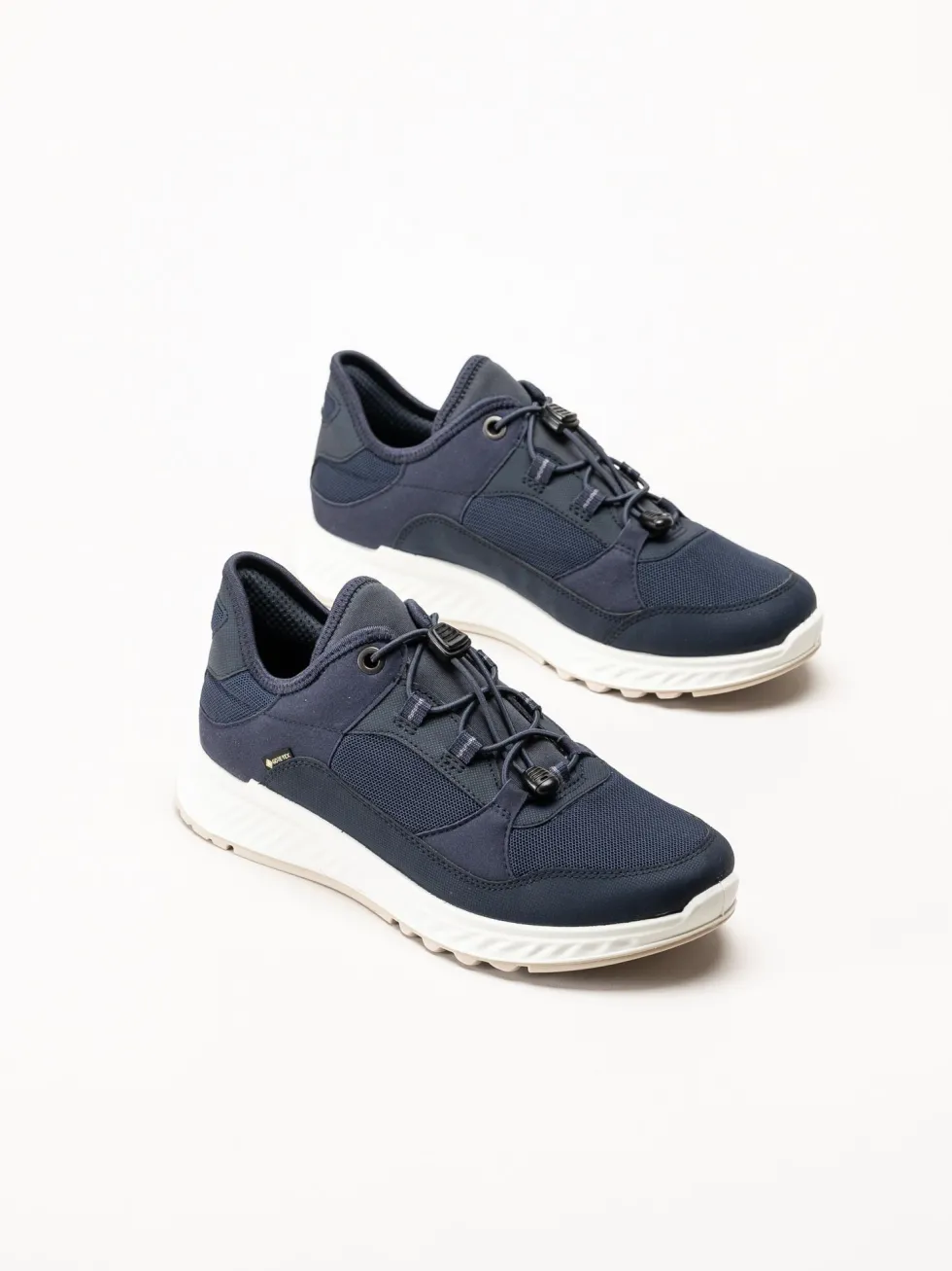 Ecco - Exostride W Low Gtx - Mörkblå sneakers i mesh