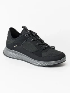 Ecco - Exostride W Low Gtx - Svarta promenadskor med GoreTex