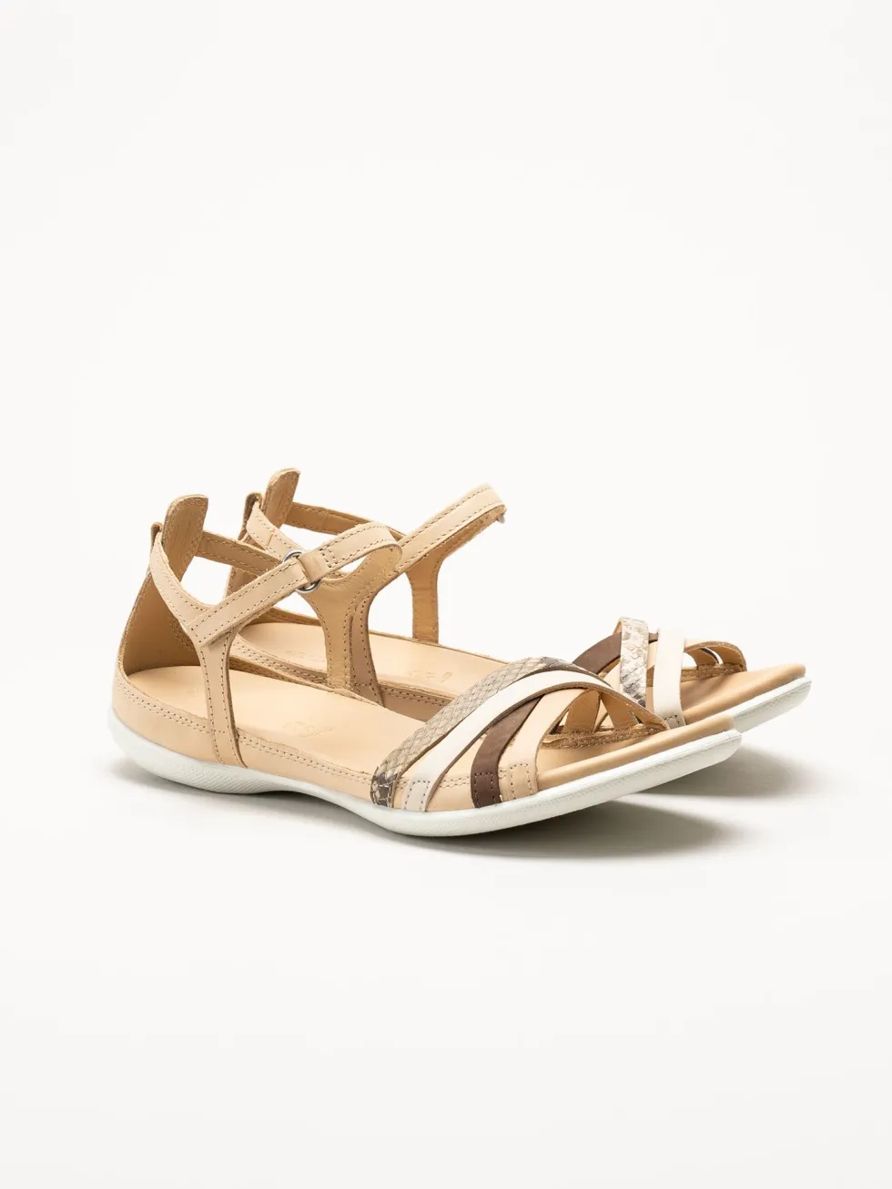 Ecco - Flash - Beige remsandaler i skinn