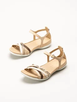 Ecco - Flash - Beige remsandaler i skinn