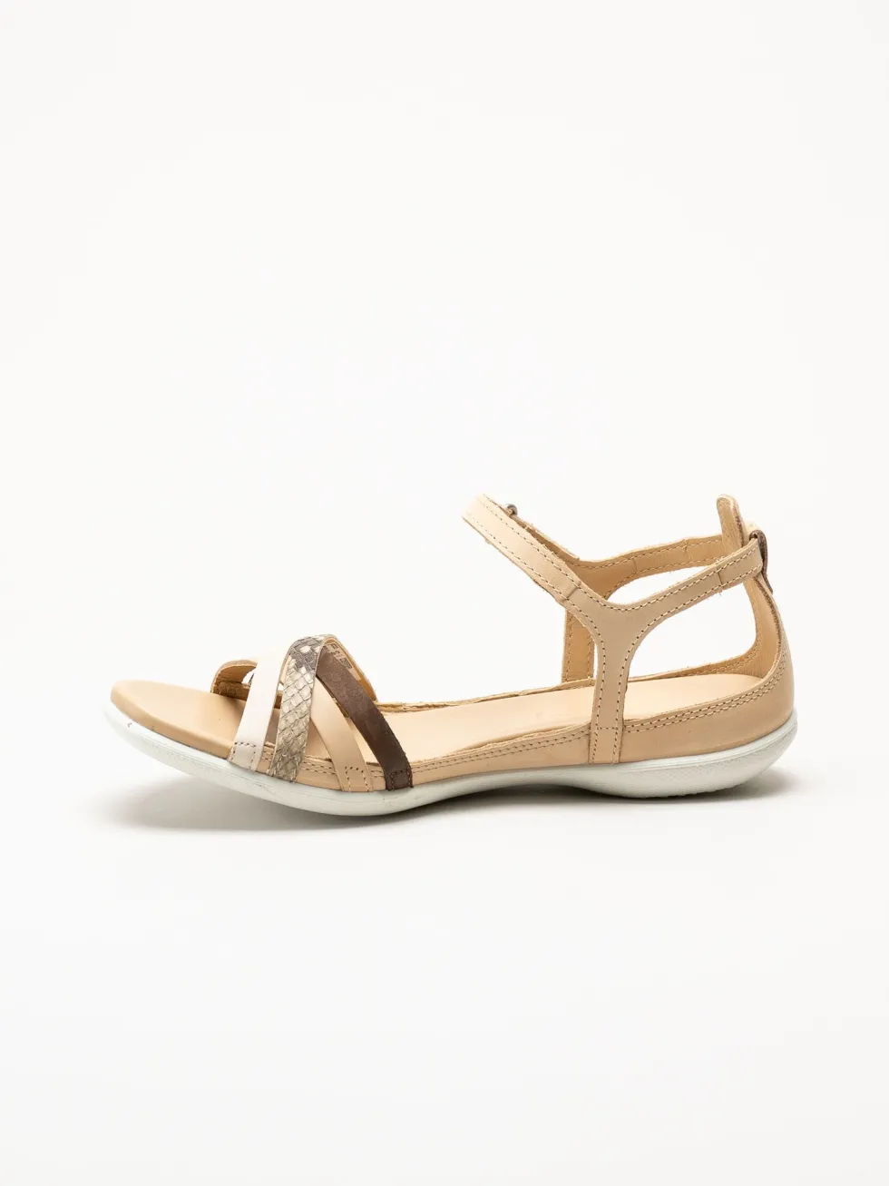 Ecco - Flash - Beige remsandaler i skinn