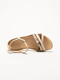 Ecco - Flash - Beige remsandaler i skinn
