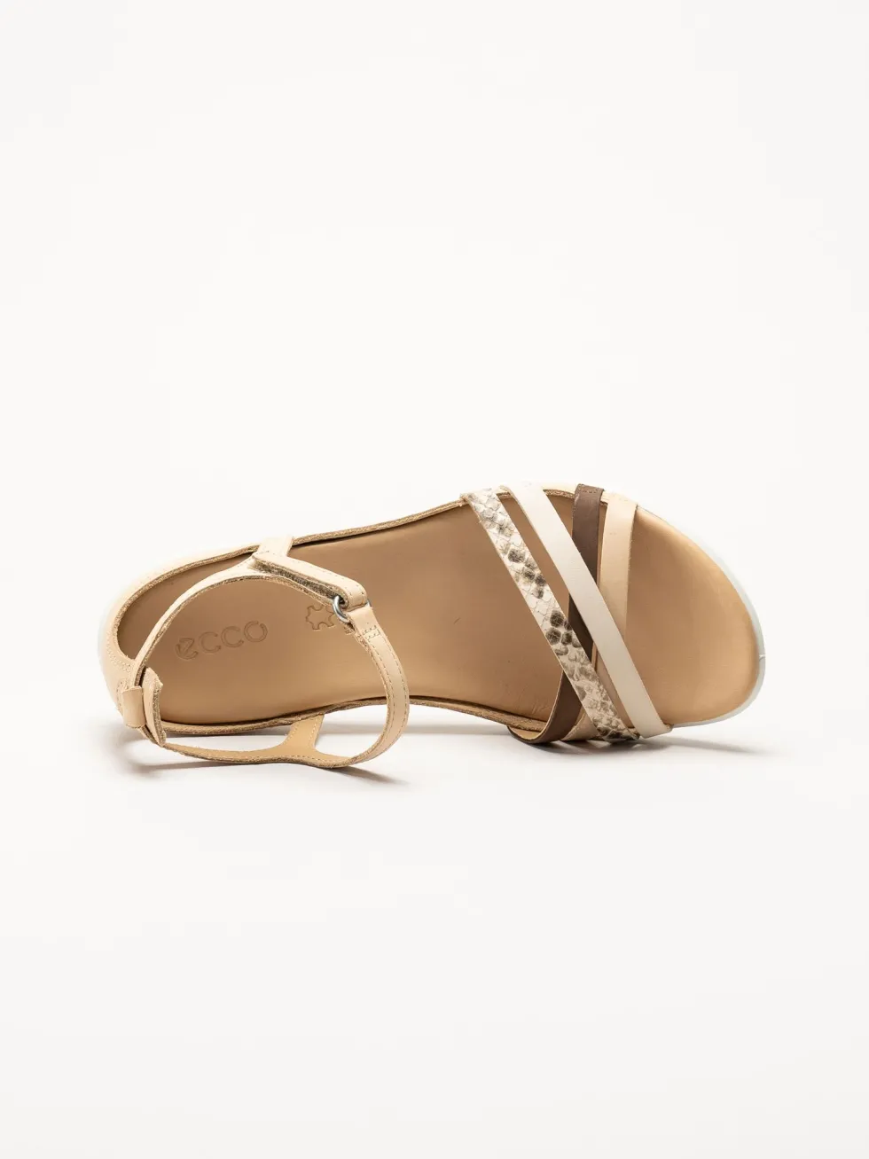 Ecco - Flash - Beige remsandaler i skinn