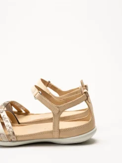Ecco - Flash - Beige remsandaler i skinn