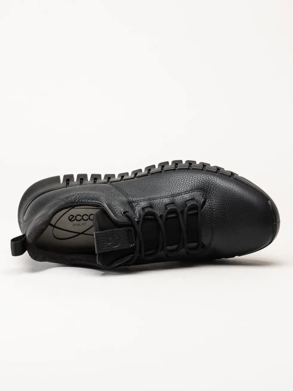 Ecco - Gruuv Sneaker Lea GTX - Svarta skinnsneakers med Gore-Tex