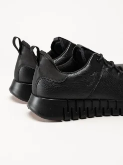 Ecco - Gruuv Sneaker Lea GTX - Svarta skinnsneakers med Gore-Tex