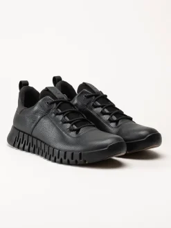 Ecco - Gruuv Sneaker Lea GTX - Svarta skinnsneakers med Gore-Tex