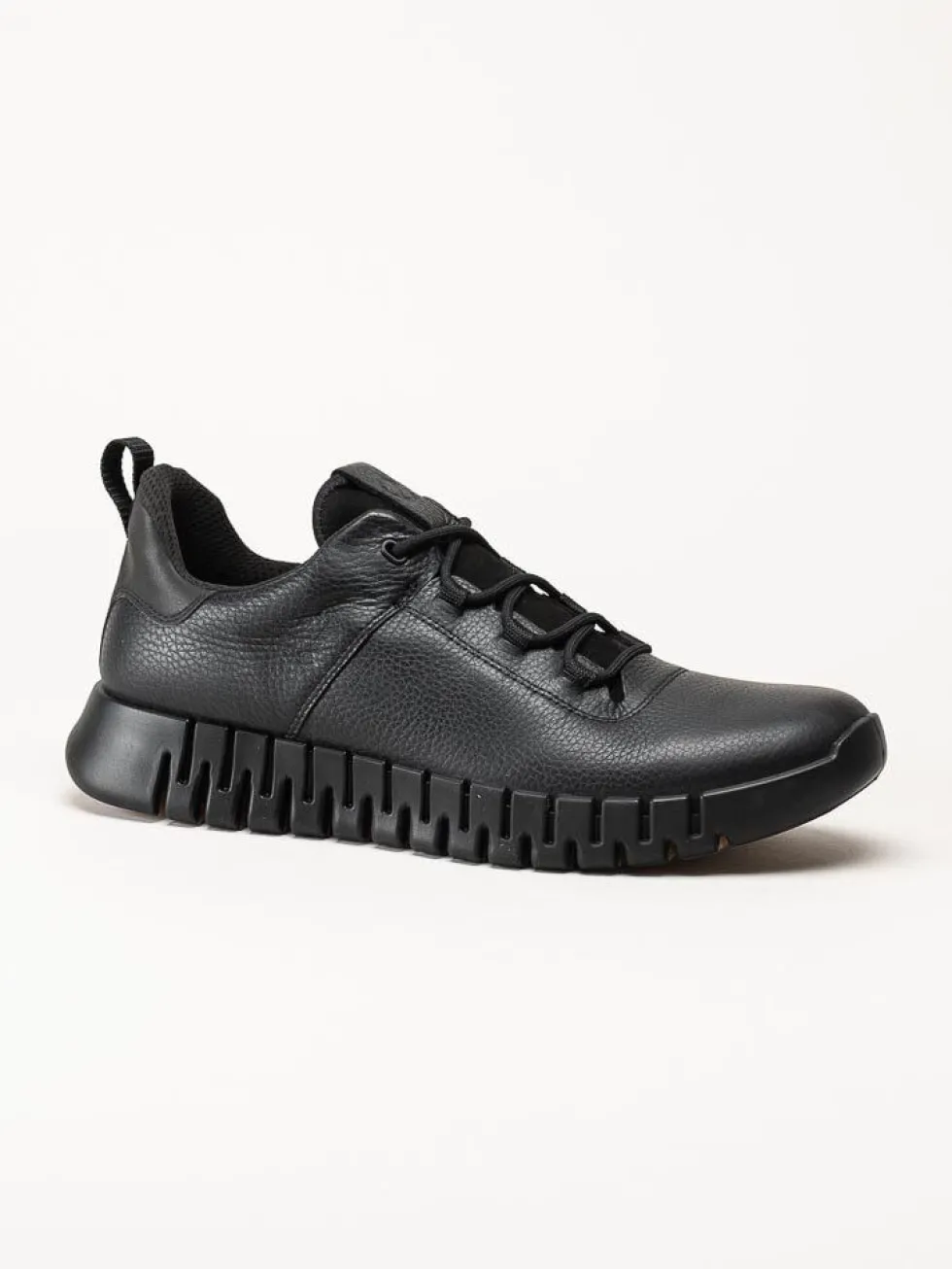 Ecco - Gruuv Sneaker Lea GTX - Svarta skinnsneakers med Gore-Tex