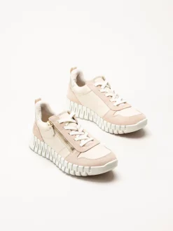 Ecco - Gruuv W Side Zip Lace - Ljusrosa sneakers i nubuck