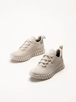Ecco - Gruuv W Sneaker Lea GTX - Beige sneakers i nubuck