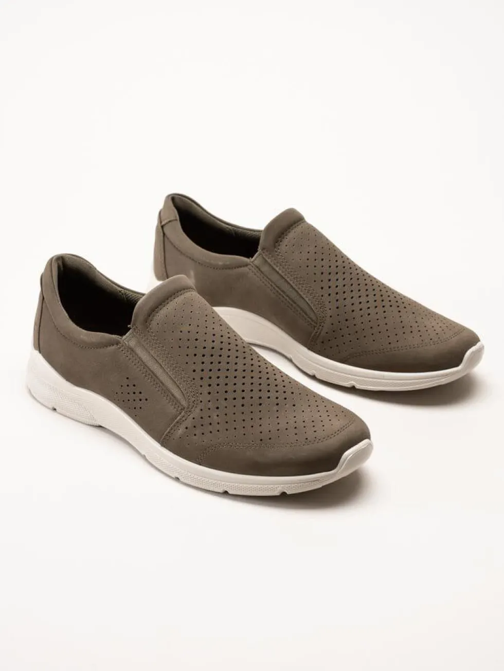 Ecco - Irving - Gröna slip on skor i nubuck