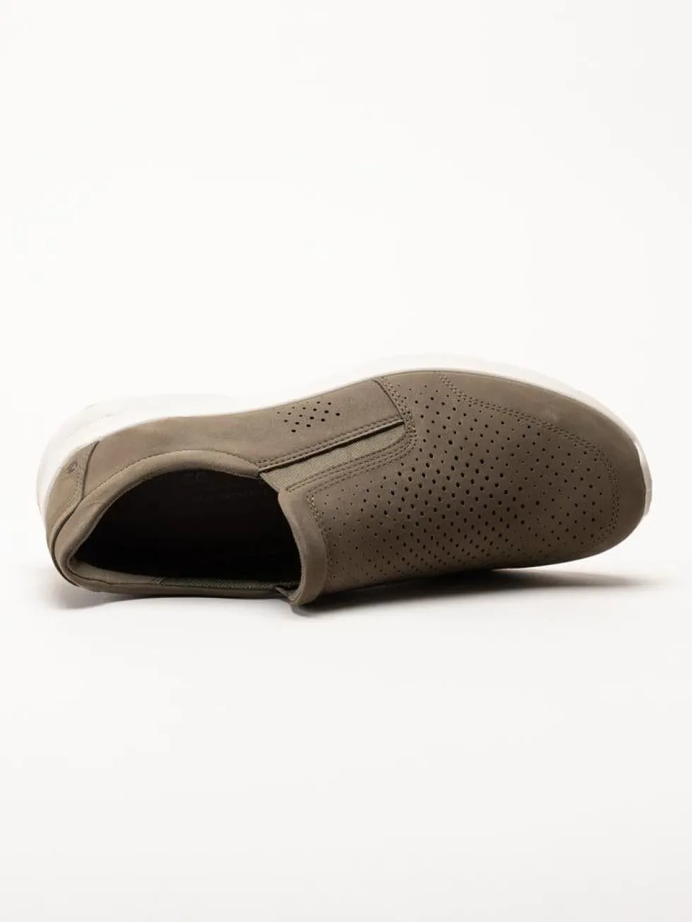 Ecco - Irving - Gröna slip on skor i nubuck