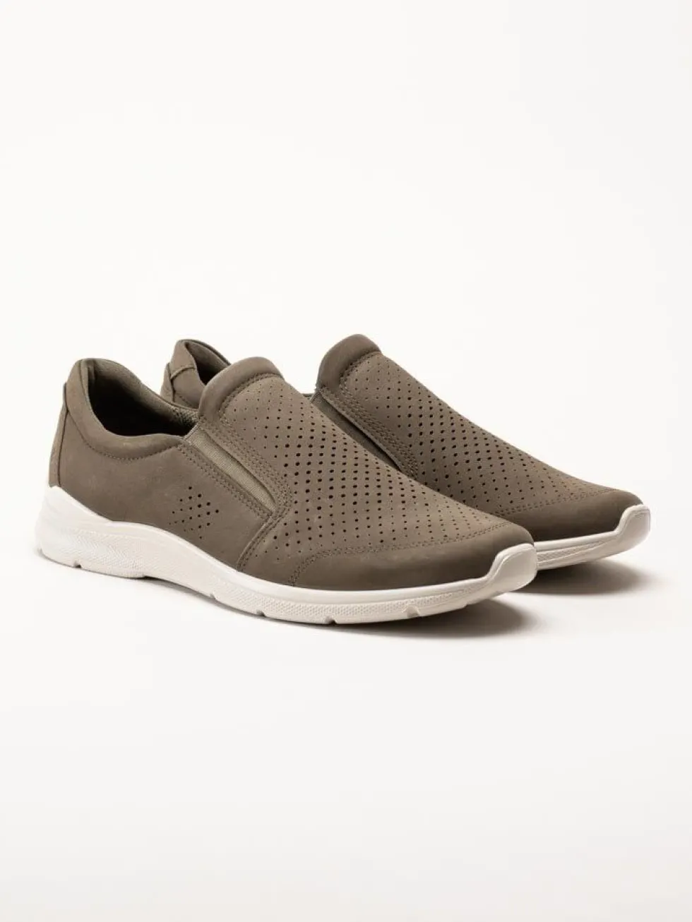 Ecco - Irving - Gröna slip on skor i nubuck