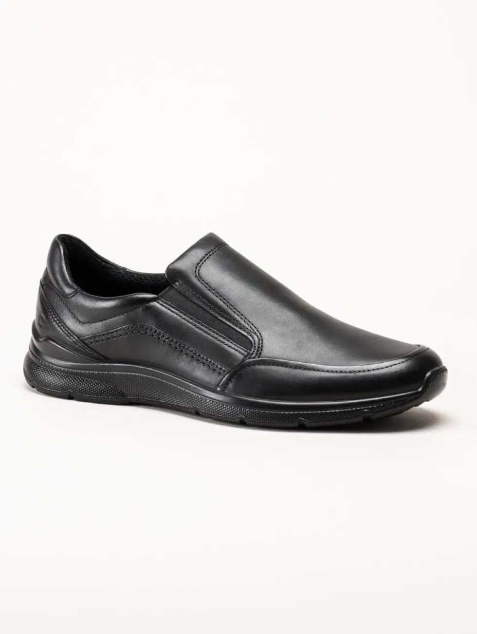 Ecco - Irving - Svarta slip on promenadskor i skinn