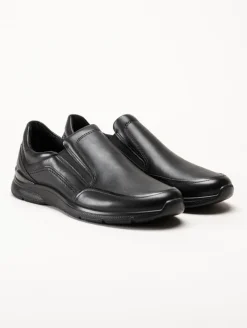 Ecco - Irving - Svarta slip on promenadskor i skinn