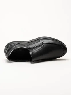 Ecco - Irving - Svarta slip on promenadskor i skinn