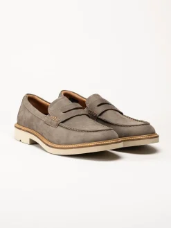 Ecco - Metropole London - Ljusgrå loafers i nubuck