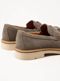 Ecco - Metropole London - Ljusgrå loafers i nubuck