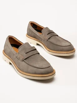 Ecco - Metropole London - Ljusgrå loafers i nubuck