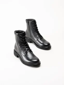 Ecco - Metro Vienna Lace Boot - Svarta kängor i skinn