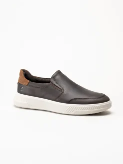 Ecco - Move - Mörkbruna slip on skor i oljat skinn