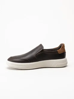 Ecco - Move - Mörkbruna slip on skor i oljat skinn