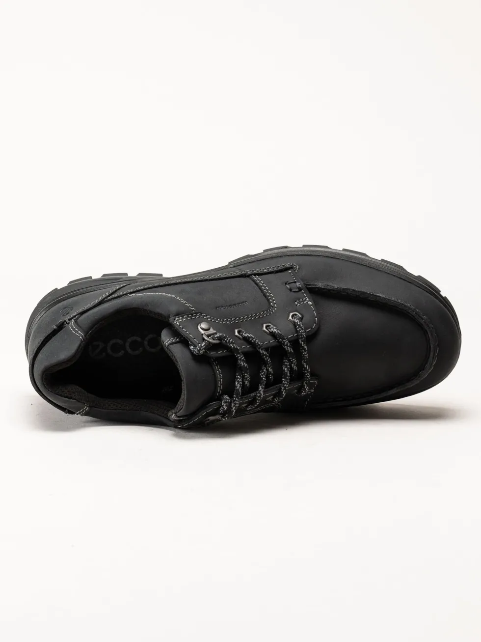 Ecco - Rugged Track WP - Svarta waterproof promenadskor i oljat skinn