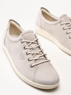 Ecco - Soft 2.0 Tie - Grå snörskor i nubuck