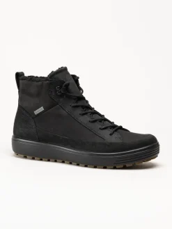 Ecco - Soft 7 Tred Mens GTX - Svarta fodrade kängor med Gore-Tex