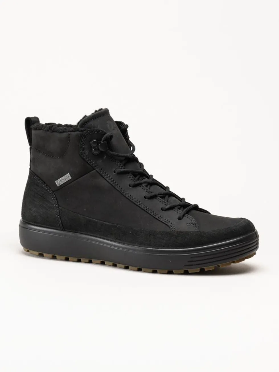 Ecco - Soft 7 Tred Mens GTX - Svarta fodrade kängor med Gore-Tex