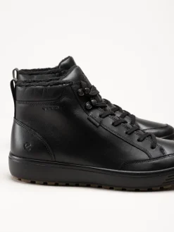 Ecco - Soft 7 Tred - Svarta varmfodrade kängor i skinn
