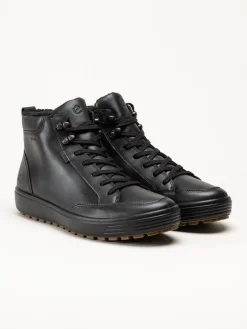 Ecco - Soft 7 Tred - Svarta varmfodrade kängor i skinn