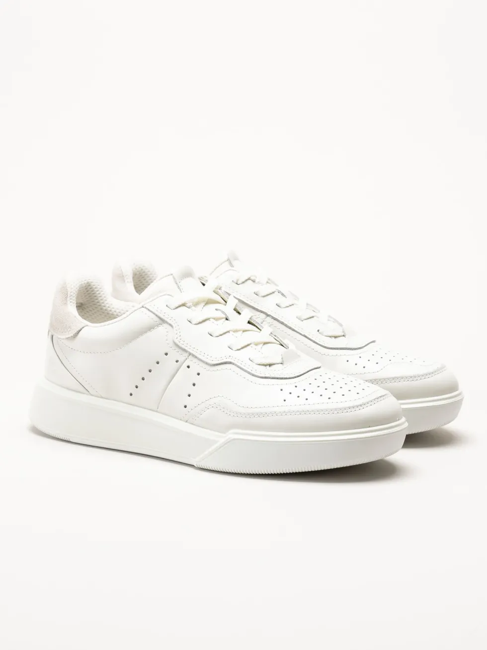 Ecco - Steet Court - Vita sneakers i skinn
