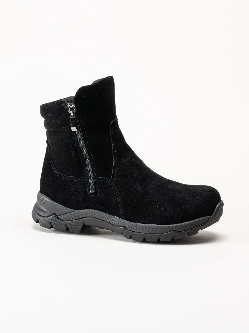Eskimo - Kenton Studs - Svarta fodrade boots med dobbar i mocka