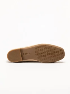 Gabor - Beige ballerinaskor i mocka