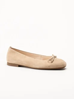Gabor - Beige ballerinaskor i mocka
